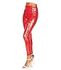 Tipsy Elves Women's Red Sequin High Waisted Leggings Size X-Large #4