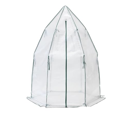Preisvergleich Produktbild WESTMANN Gewächshaus Winterzelt / 160x183 cm Weiß / Foliengewächshaus für den Garten / Anzuchthaus zum ganzjährigen Schutz von Gemüse & Pflanzen