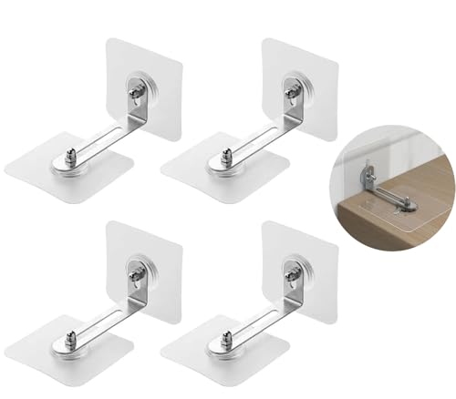 4 pares de anclajes de pared para muebles, protección contra la inclinación, soporte antipuntas para protección de mascotas, fácil instalación, sin perforación.