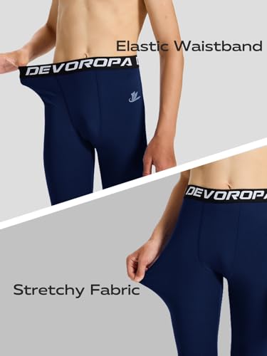Image of DEVOROPA Boys Leggings Youth Compression Pants Sports Tights Basketball Football Baseball Soccer Baselayer Slim /Regular /Husky