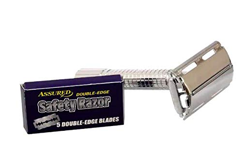 Razor Blade Double Edge Saftey Classic and Traditional Razor blade Men's Twist Butterfly Open Head with 5 pcs Platinum Blade