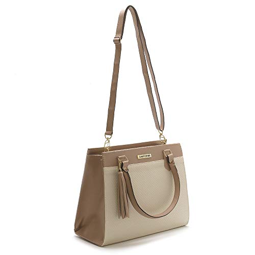 Bolsa Feminina Grande com alça transversal Santorini Handbag (nude/creme)
