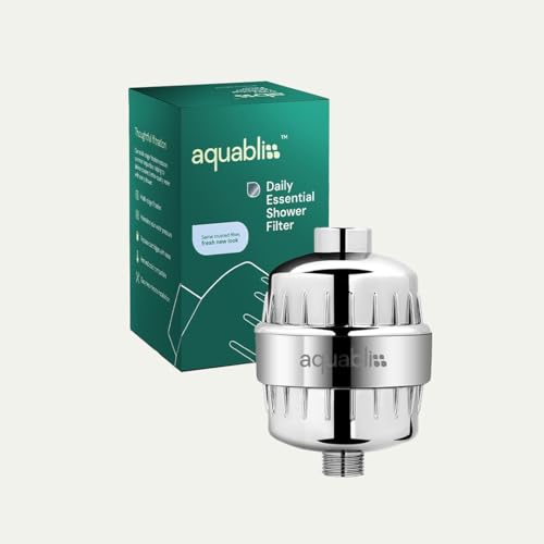 Image of Aquabliss SF220 Daily Essential Shower Filter - Chrome | Reduces chlorine, sediment & heavy metals for water that's kinder to skin & hair. No tools, 5-minute setup.
