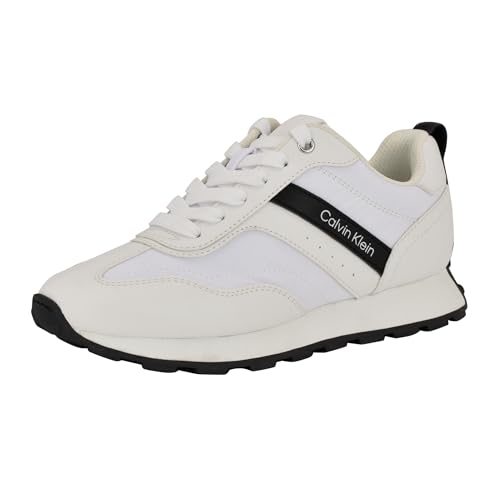 Calvin Klein Women's Tanja Sneaker, White/Black 140, 5.5