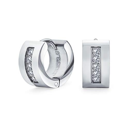 Pendientes de aro antialérgicos para hombre y mujer con circonitas de triple fila