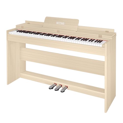 電子ピアノ 木製 88鍵盤 ピアノ 88鍵 アップライト ピアノ電子 Amazon | IKTMI 電子ピアノ ハンマーアクション 88鍵盤 木製