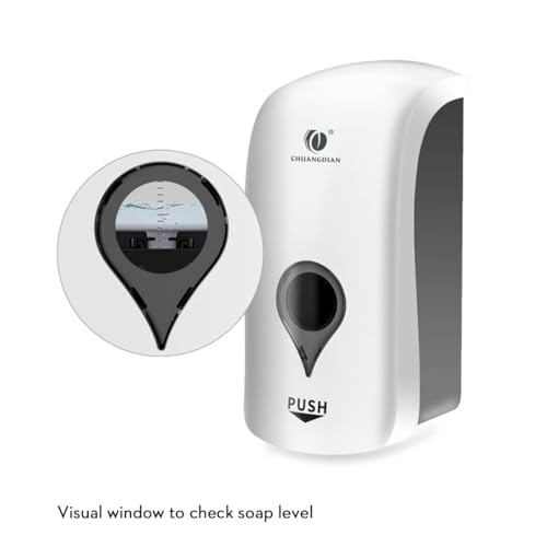 Image of Foaming Hand Soap Dispenser, 35oz Manual White | Refillable, Wall Mount, Durable ABS, for Commercial /Home /Bathroom /Kitchen