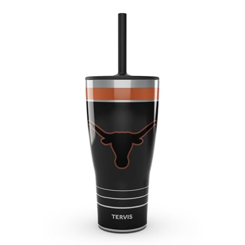 Tervis Traveler Texas Longhorns - Night Game Triple Walled Insulated Tumbler Travel Cup Keeps Drinks Cold & Hot, 30oz Straw Lid, Stainless Steel