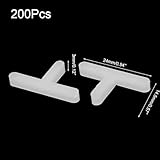 TA-VIGOR 200Pcs T Shaped Tile Spacers 5mm, Plastic Wall & Floor Tile Spacers for Ceramic Porcelain Mosaic Installation, Reusable Tiling Tools for Accurate Grout Lines, White - Image 2