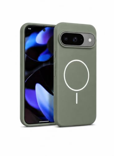 Image of FIRST MART Matte Silicone Back Cover for Google Pixel 9 - Green