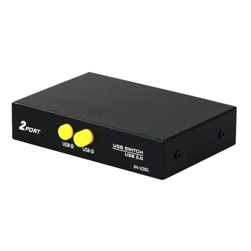 Koolenry Conmutador de Intercambio de 2 Puertos USB 2.0, 2 en 1, para Impresoras, Escáneres, Portátiles y Ordenadores de Escritorio.