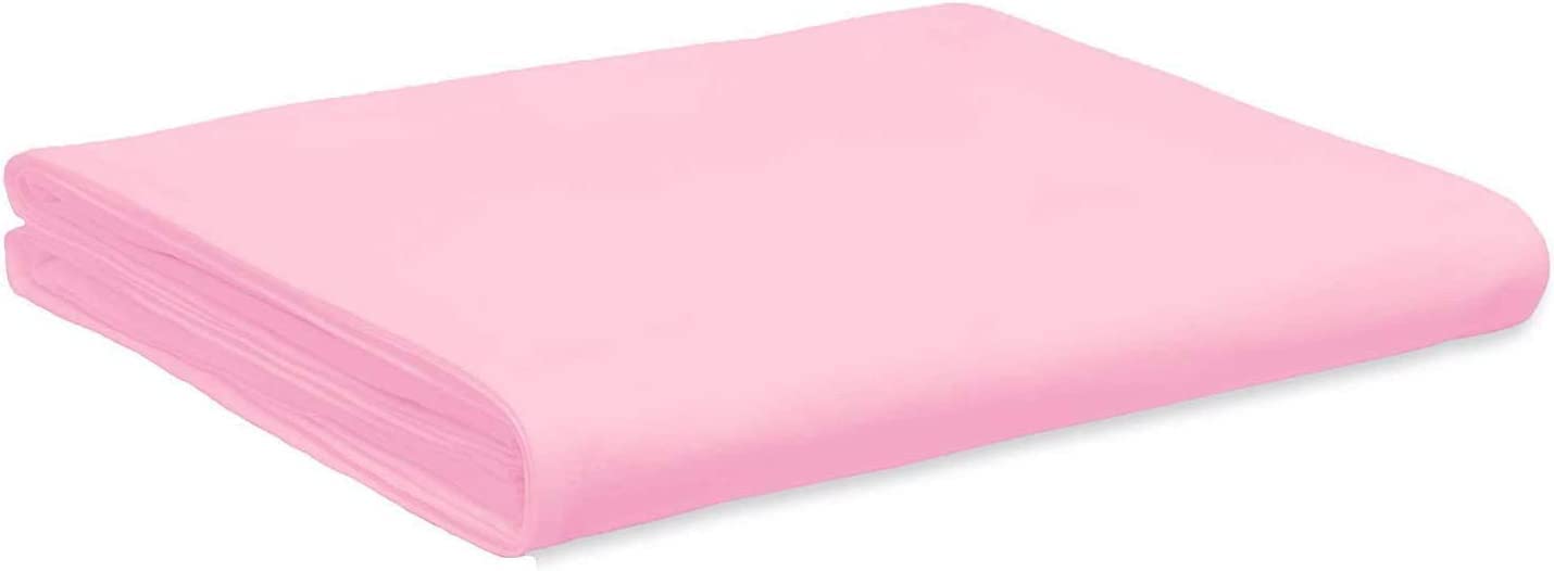 100% Cotton Flat Sheets 200 Thread Count, Plain Percale Hotel Quality, Soft & Crisp Cotton Flat Bed Sheets (Pink, Super King)