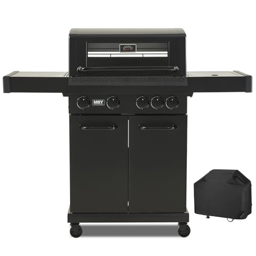 4-in-1 Gas Grill with Side Burner and Cover