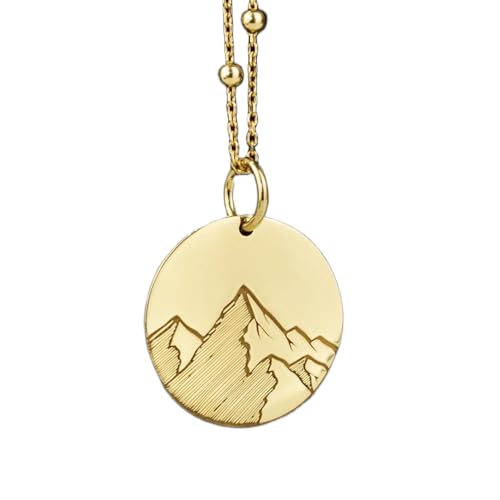 Chaîne argent 45 cm et pendentif montagne pour randonnée