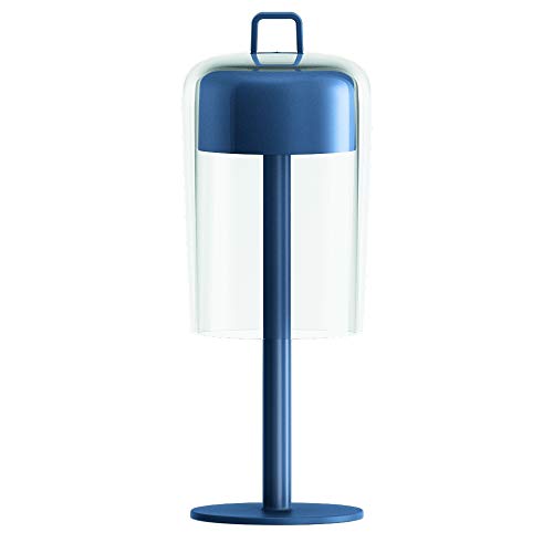 Guzzini Soirée Lampada da Tavolo senza Fili Ø 11,6 cm x H 31,3 cm, Blu