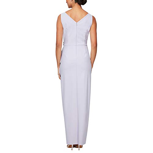 Image of Alex Evenings Women's Slimming Long Side Ruched Dress with Cascade Ruffle Skirt