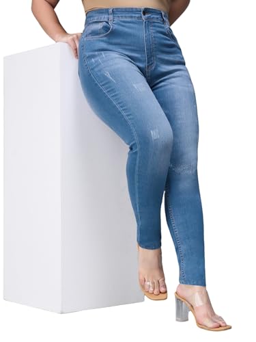 Image of Miss Chase A+ Women's Wide-Leg High Rise Regular Length Stretchable Denim Jeans