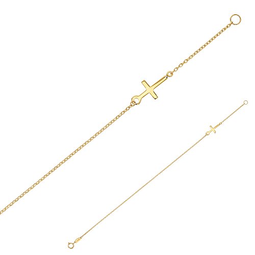 Bracelet en or 375/1000e avec croix : un bijou en or durable qui ne ternit pas