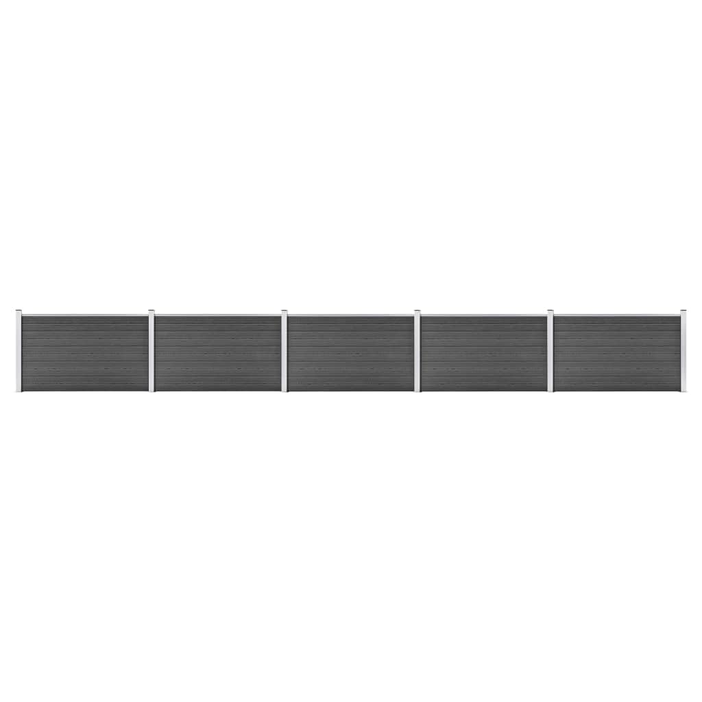 vidaXL Zaunelement Set WPC 872x105 cm Schwarz