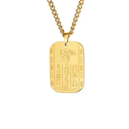 Collier Anubis et Horus pendentif amulette égyptienne totem loup