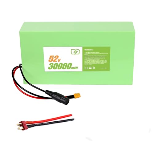 Image of VISET 52V30Ah Ebike Battery Pack 36V /48V /10Ah /14Ah /20Ah Electric Bike Lithium Li-ion Battery for 350W 450W 750W 800W Electric Bicycle Motor (Green, 52V30AH(500W-2000W))