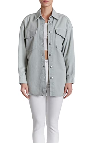 O A T NEW YORK Women's Luxury Clothing Long Sleeve Denim Jacket Shacket with Button Closure, Comfortable & Stylish