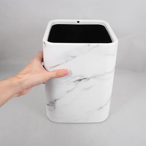 Caneca de Basura Marble Doble Capa Mediana Blanco Mármol miniatura 3