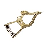 Sandfren T-Style Welding Ground Clamp, 300-Amp Brass Welding Ground Earth Grip Clip with Smooth Surface, Heavy Duty Manual Automotive Repair Accessories, Universal for Vehicles