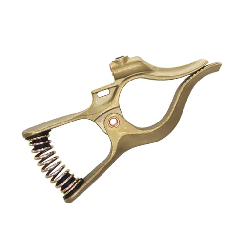Sandfren T-Style Welding Ground Clamp 300-Amp Brass Welding Ground Earth Grip Clip with Smooth Surface Heavy Duty Manual Automotive Repair Accessories Universal for Vehicles