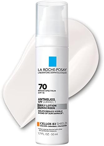 La Roche-Posay Anthelios UV Correct Sunscreen Moisturizer SPF 70, Daily Anti-Aging Face Moisturizer with Sunscreen and Niacinamide to Even Skin Tone & Fine Lines, Sun Protection for Sensitive Skin