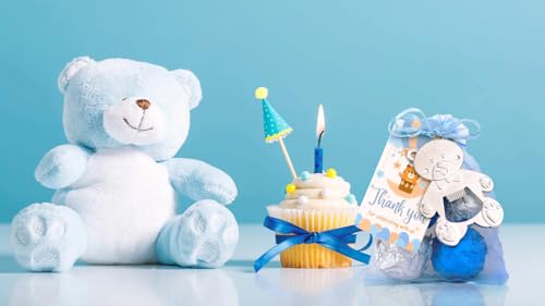 Sollose 24 Sets Baby Shower Favors Bear Bottle Opener, Thank You Gifts for Guests, Bear Themed Party Souvenirs with Goodies Bags and Thanks Cards (Blue) by Sollose - Image 6