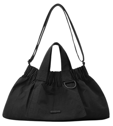 Women's Nylon Tote Bag Lightweight Shoulder Handbag Foldable Commuter College Crossbody Purse Satchel for Travel