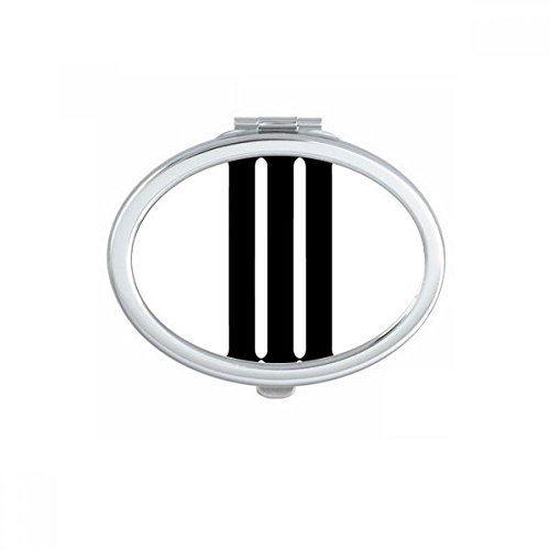 Miroir de poche portable ovale à motif chiffres romains idéal pour retouches sac à main