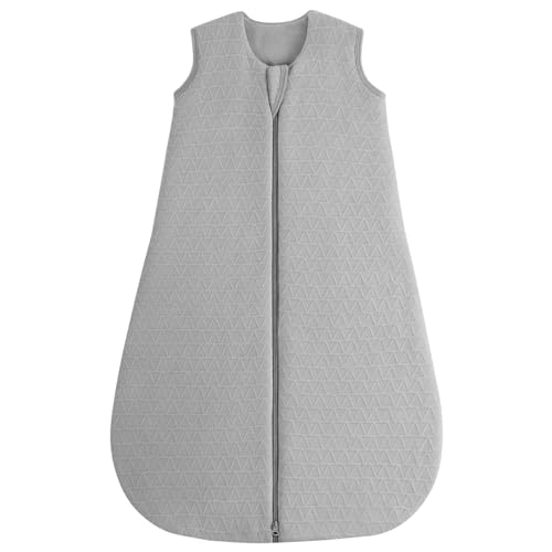 Image of Yoofoss Baby Sleep Sack 0-6 Months, 2.0 TOG Baby Wearable Blanket with 2-Way Zipper, 100% Cotton Fabric Winter Newborn Sleeping sack, Warm Soft Comfy Grey(Small)