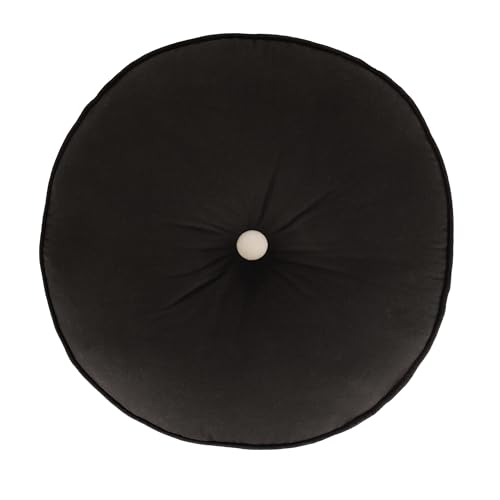 Image of Reversible 60x60x10 cm Woven Quilted Black Floor Cushion with Cotton Filler for Seating, Patio Seat, Meditation, Yoga, Pooja, Guests, Living Room, Bedroom, Large Size 24x24x4 Inch
