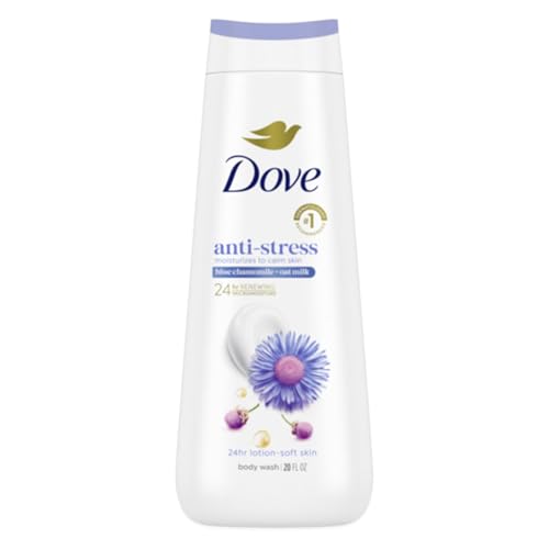 Image of Dove Anti-Stress Body Wash with Blue Chamomile & Oat Milk for Soft Smooth Skin, Moisturizing & Calming with MicroMoisture Droplets, Sulfate-Free & Vegan, 591ml