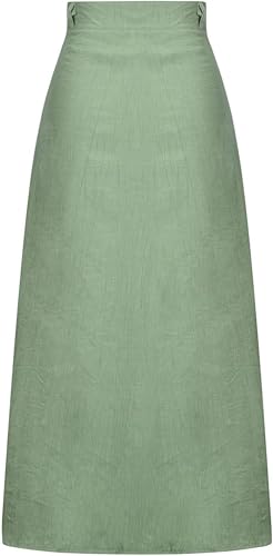 Women's Button Front Slit High Waist Maxi Skirt Cotton Linen Front Flowy Long Skirt Summer A Line Pleated Midi Skirt4
