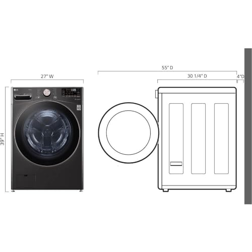 Image of LG WM4000HBA 4.5 Cu. Ft. Smart Front-Load Washer, High-Efficiency Laundry Machine with Wi-Fi Connectivity, Black Steel