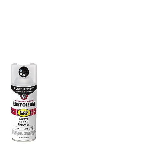 Image of Rust-Oleum Stops Rust Custom 5-in-1 Spray Paint, Matte Clear | Rust Preventive Protective Enamel, Multi Surface (Metal, Wood and More), Adjustable Dial for Better Control, Fast Dry, 6 Pack