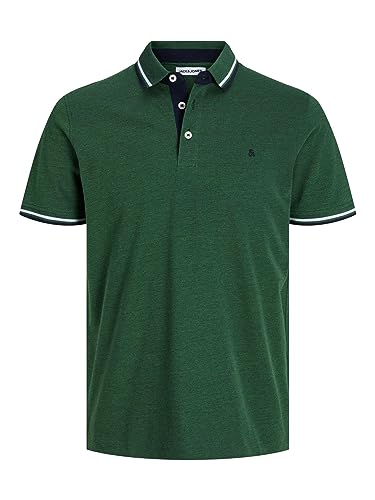 JACK & JONES Jjepaulos Polo SS Noos, Polo Hombre, Dark Green/Play, L