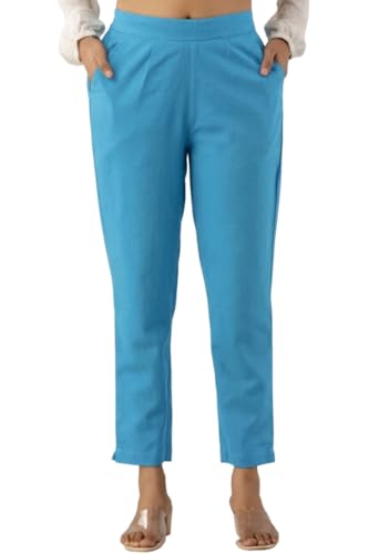Image of Regular Fit Cotton Woman Trousers Pants Kurti Pant Casual Daily Formal Office Use