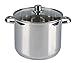 10 Liter großer Induktions-Kochtopf mit Dampfabzugs-Glasdeckel / Großraumtopf aus Edelstahl (induktionsfähig)