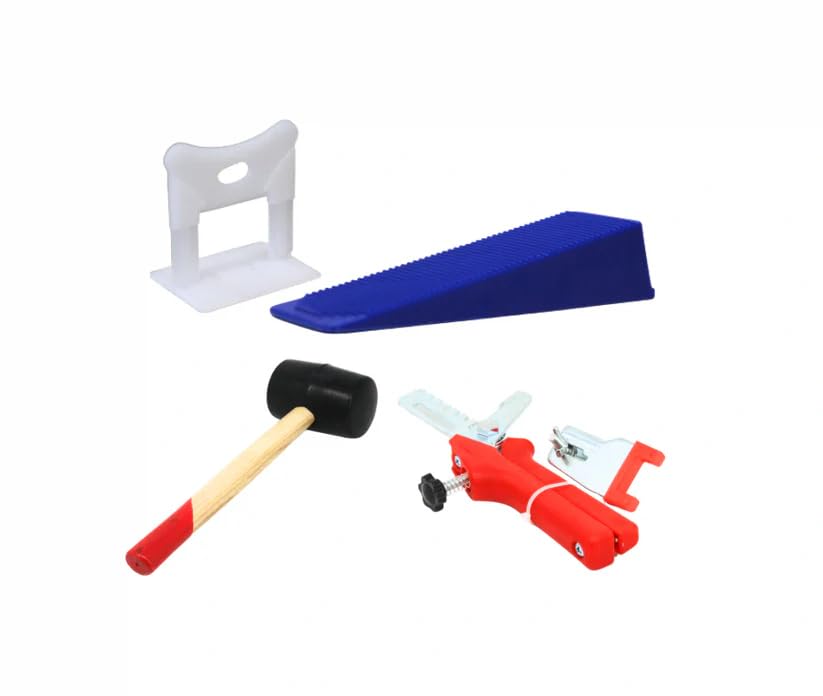 Kit nivellement carrelage avec pince et maillet pour éliminer les dénivelés de pose