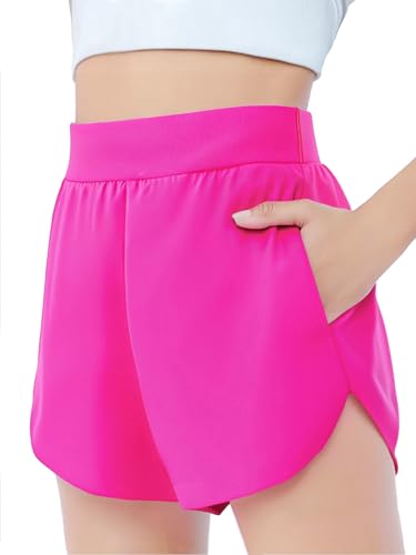 Hvididan Short atlético feminino cintura alta com bolsos, leve, macio, secagem rápida, corrida espor