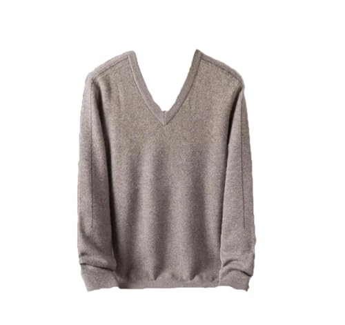 Men Fall Winter Daily Cashmere Sweater Solid Business Vneck Thick Plus Size Pullover Jumper