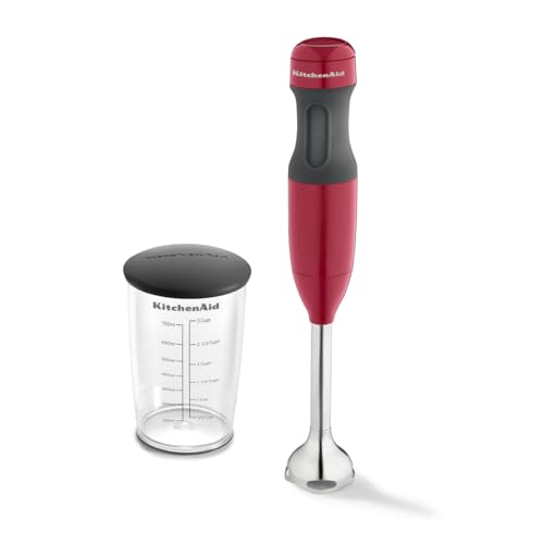2-Speed Hand Blender - Empire Red - (1) Dishwasher-Safe Blender Arm - (1) Blending Jar With Lid - Color: Empire Red - Empire Red - Blade Material: Stainless Steel - Number of Speeds: 2-180 W