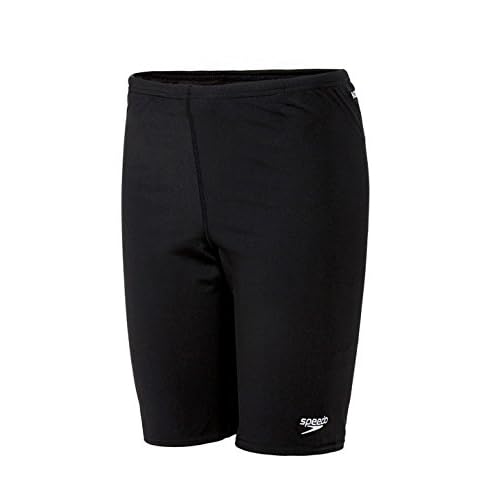 Speedo Boys Eco Endurance+ Jammer Swimming Trunks | Training | Chlorine Resistant | Quick Drying | Stretch Fabric | Recycled Material | Comfort Fit Swimwear Black/White 11-12 Years