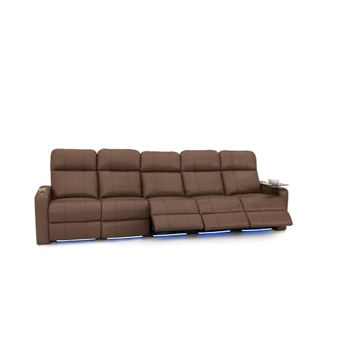 Image of Seatcraft Monterey Home Theater Seating Tobacco Row of 5 Sofa