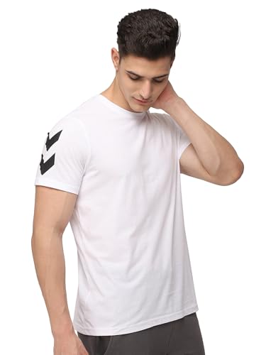 Image of hummel Legacy Round Neck Cotton Rich Half Sleeve Solid Regular fit Cottonpoly T-Shirt for Men Comfortable Soft Breathable Fabric Stretchable for Everyday Use Ideal for Casualwear