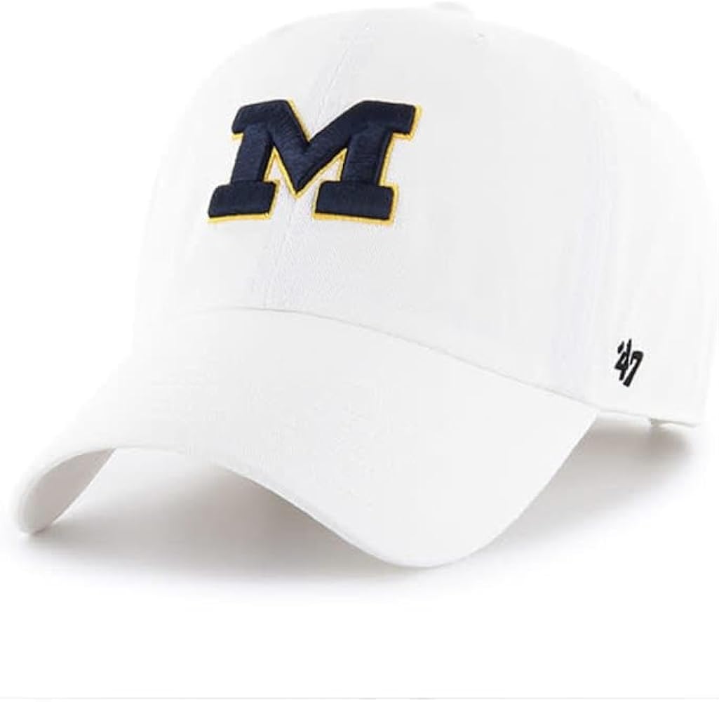 帽子 Michigan Wolverines Michigan Wolverines 47 Brand White Snapback Hitch Football Helmet